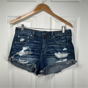 American Eagle Blue Distressed Jean Shorts